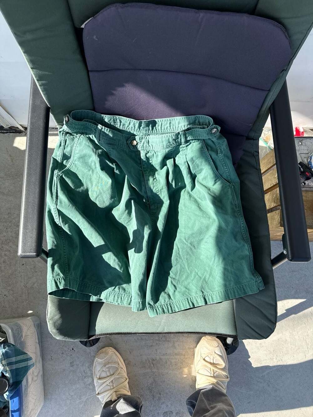 Woolrich Vintage Pleated Chino Shorts Fir Green Size 38